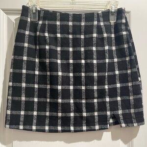Black and White Plaid Skirt